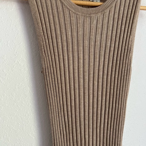 Cream Ribbed Sweater Dress - Picture 7 of 7